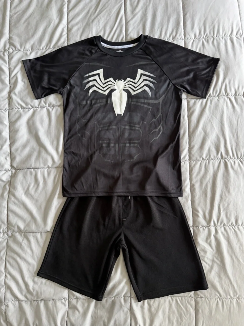 Marvel Spider-Man Venom Boys Size 16 Graphic Tee & Shorts Set Black Athletic
